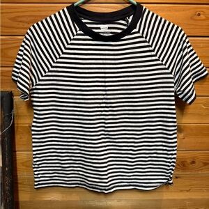 Levi black and White Striped T-Shirt